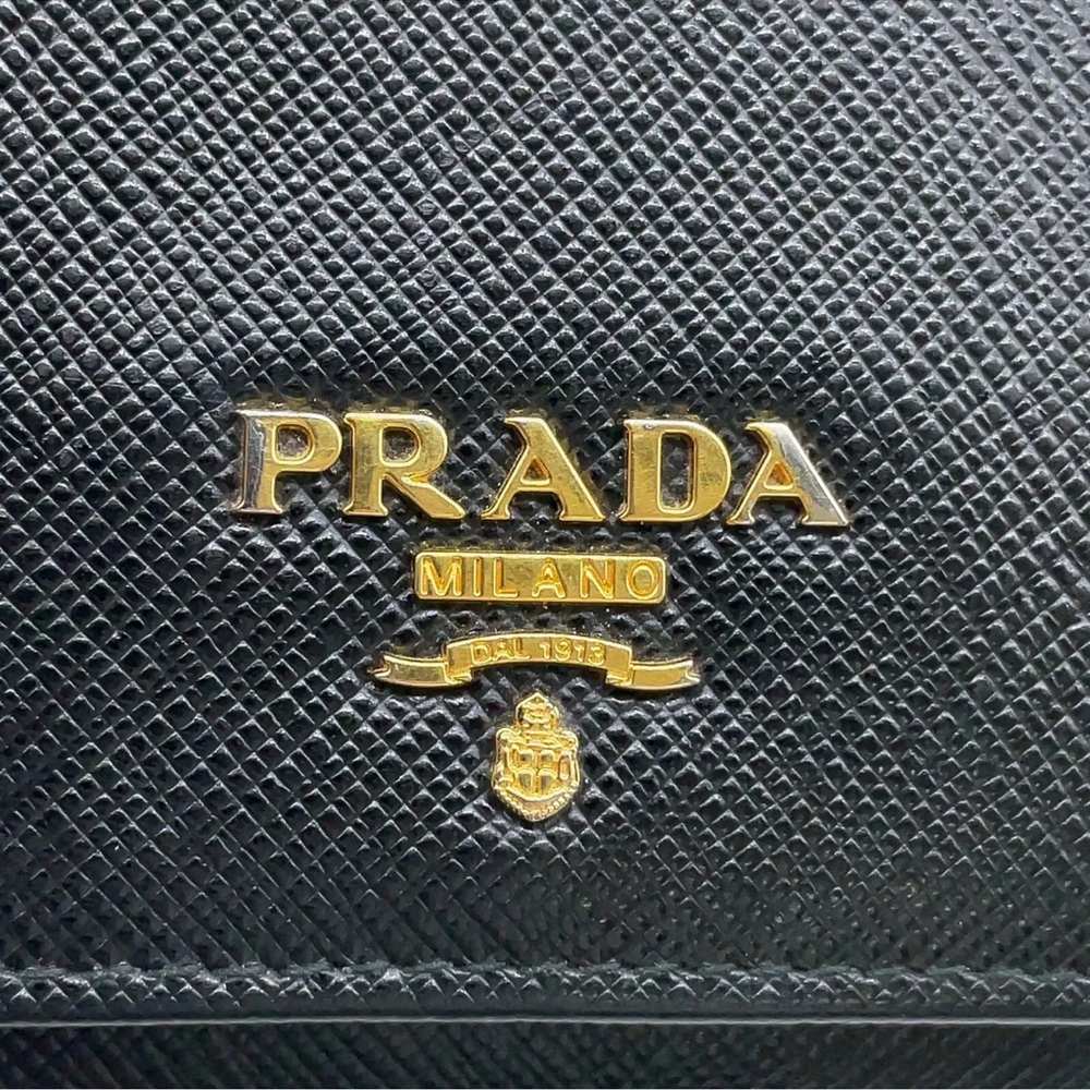 Prada Black saffiano leather Wallet and Card Holder Set W/box - Picture 13 of 16